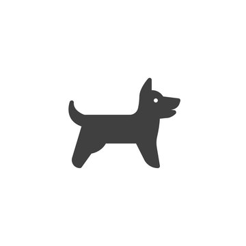 Barking dog vector icon. filled flat sign for mobile concept and web design. Dog side view glyph icon. Symbol, logo illustration. Vector graphics