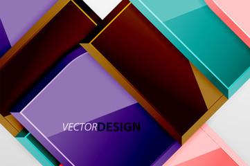 Glossy glass squares with round elements geometric composition. Abstract geometric background with 3d effect composition For Wallpaper, Banner, Background, Card, Book Illustration, landing page