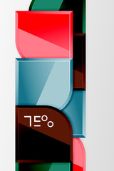 Glossy glass squares with round elements geometric composition. Abstract geometric background with 3d effect composition For Wallpaper, Banner, Background, Card, Book Illustration, landing page