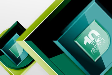 Glossy glass squares with round elements geometric composition. Abstract geometric background with 3d effect composition For Wallpaper, Banner, Background, Card, Book Illustration, landing page