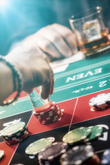 A Roulette table close up