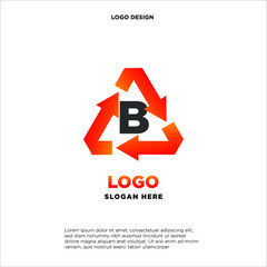 R recycle logo icon design template sign