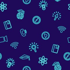 distance learning online school colorful vector illustration