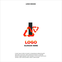 I recycle logo icon design template sign