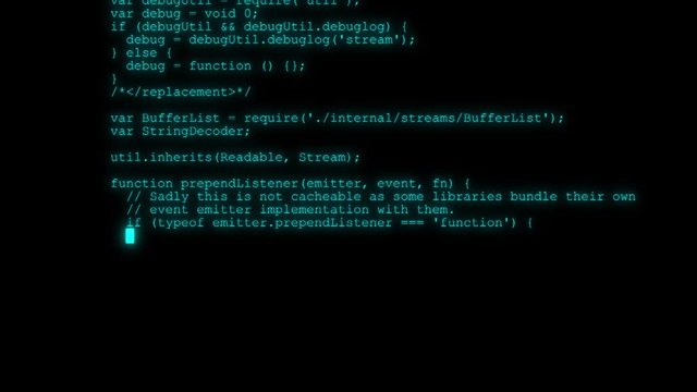 Hacker code running down a computer screen terminal