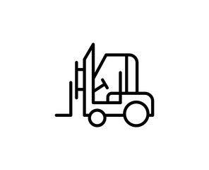 Forklift line icon