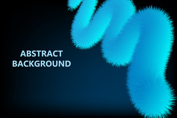 The technology background image is blue and black, with the words abstract and curves it's a 3D illustration wave that has beautiful white fluffy hair.