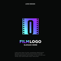 Letter O initial logo for Cinema film and videography design template