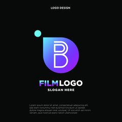 Stylist Letter B logo on a polygon red background. Initial letter uppercase polygon shape negative design logo Illustration.