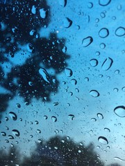 water drops on glass