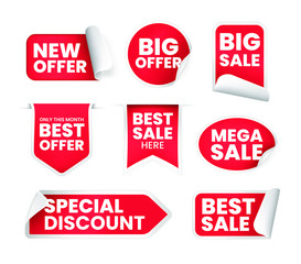 Set of High Quality Realistic Labels on White Background . Isolated Vector Elements