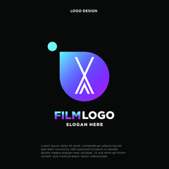 Stylist Letter X logo on a polygon red background. Initial letter uppercase polygon shape negative design logo Illustration.