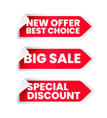 Set of High Quality Realistic Labels on White Background . Isolated Vector Elements