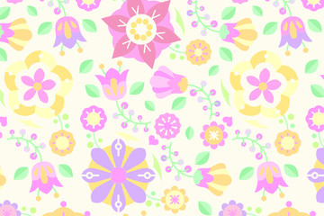 Folk art design element patterned background vector