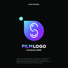 Stylist Letter S logo on a polygon red background. Initial letter uppercase polygon shape negative design logo Illustration.
