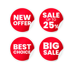 Set of High Quality Realistic Labels on White Background . Isolated Vector Elements