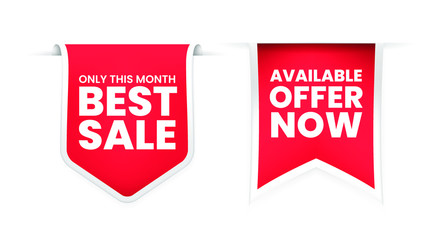 Set of High Quality Realistic Labels on White Background . Isolated Vector Elements