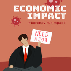 Economic impact during coronavirus pandemic template vector