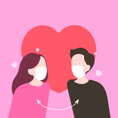 Dating during a pandemic covid-19 awareness vector