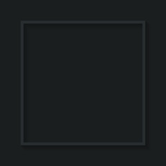 Square gray frame on black background vector