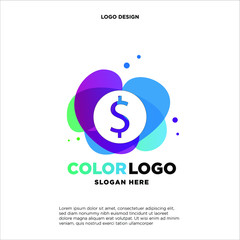 Abstract money logo designs concept vector, Colorful finance logo designs