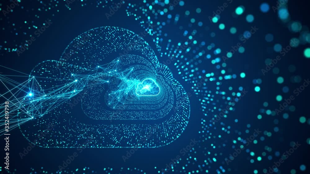 Poster cloud computing and big data concept. 5g connectivity of digital data and futuristic information. ab