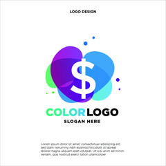 Abstract money logo designs concept vector, Colorful finance logo designs