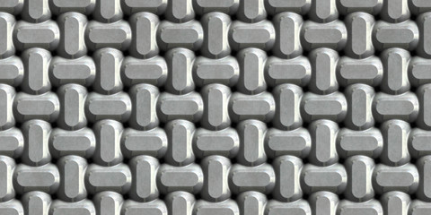Fototapeta premium Metal ornamental background. Seamless pattern. 3D Rendering illustration.