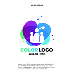 Abstract group logo designs concept vector, Colorful teamwork logo designs