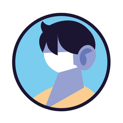 Man cartoon with mask vector design