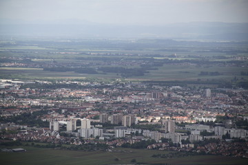 Fototapeta premium Panoramic view of the valley from a medieval castle