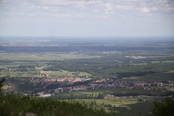 Panoramic view of the valley from a medieval castle