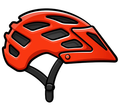 Vector bike helmet cartoon isolated