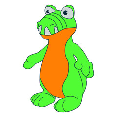 vector illustration crocodile sitting alligator animal toy doll