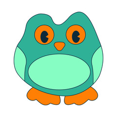 vector illustration blue bird plush toy