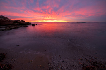 Sunrise on the beach of Oropesa del Mar, Costa Azahar