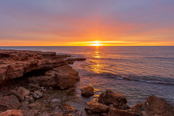 Sunrise on the beach of Oropesa del Mar, Costa Azahar