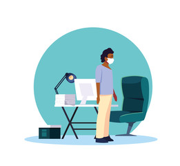 Man feeling sick at home vector design