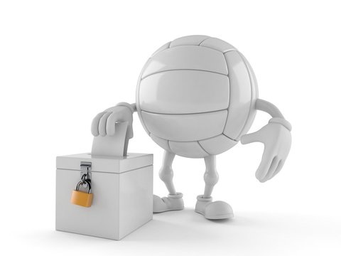 Volley ball character with vote ballot