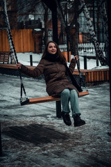girl, walk around the city, coffee
