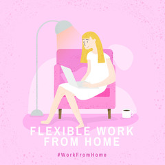 Work from home covid-9 awareness vector