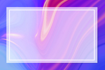 Rectangle white frame on fluid patterned background vector