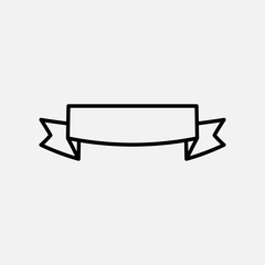 Ribbon line icon. Banner and badge, decoration symbol. logo. Outline design editable stroke. For yuor design. Stock - Vector illustration.