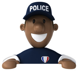 Fun policeman - 3D Illustration