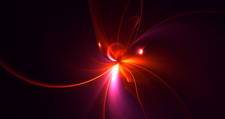 3D rendering abstract red fractal light background