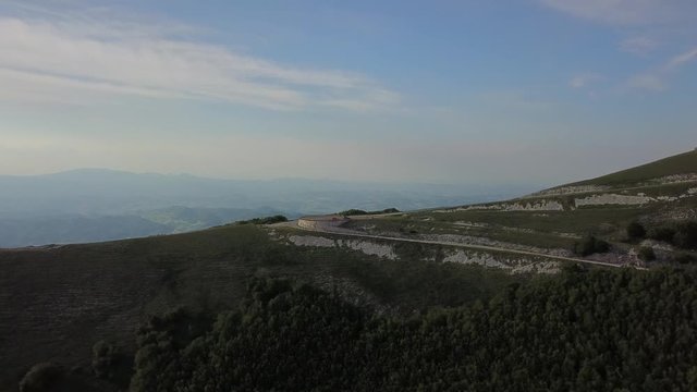 Green fields of mountain Nerone in center of Italy