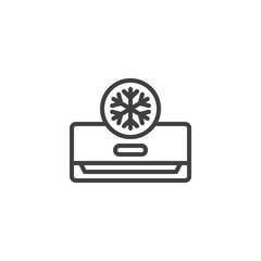 AC cold mode line icon. linear style sign for mobile concept and web design. Air conditioner cooling function outline vector icon. Symbol, logo illustration. Vector graphics