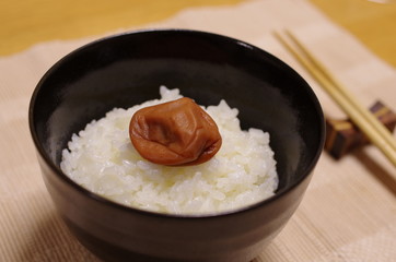 白ご飯と梅干し