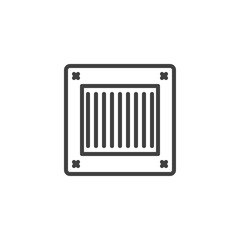 Ceiling air conditioner line icon. linear style sign for mobile concept and web design. Split air conditioning unit outline vector icon. Symbol, logo illustration. Vector graphics