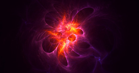 3D rendering abstract red fractal light background
